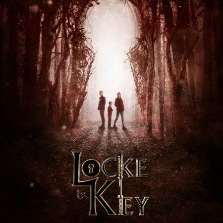A poster for Locke And Key showing the 3 kids